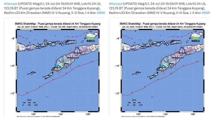 GEMPA KUPANG - Baru saja gempa magnitudo 3.8 guncang Kabupaten Kupang, Nusa Tenggara Timur (NTT) di Kedalaman 57 Km, Kamis (3/4/2025), silakan cek pusat gempa terkini melalui BMKG.