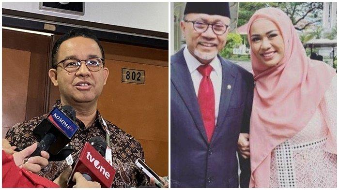 Mantan Gubernur DKI Jakarta Anies Baswedan (kiri) Ketua Umum PAN Zulkifli Hasan dan putrinya sekaligus Ketua DPP PAN, Zita Anjani (kanan).