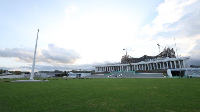 Lapangan upacara di IKN dipersiapkan untuk HUT ke-79 RI.TRIBUNKALTIM.CO/HO/Humas IKN