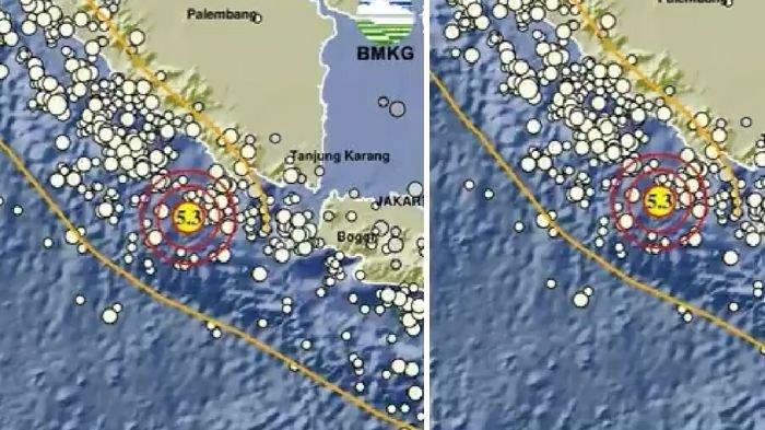 GEMPA 2 MENIT LALU - Gempa barusan magnitudo 5.3 mengguncang Pesisir Barat Lampung, cek info BMKG.