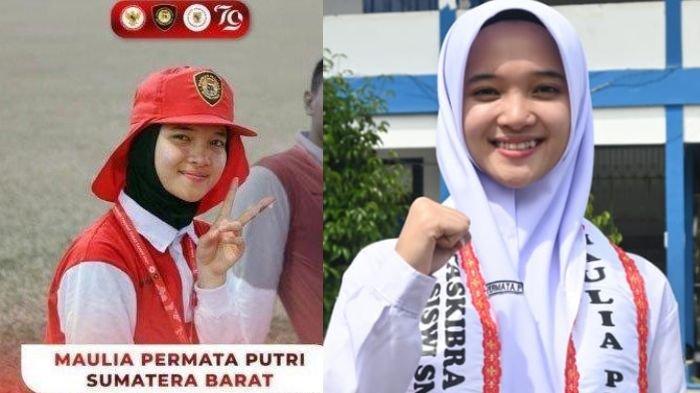 Maulia Permata Putri, pembawa baki Paskibaraka Nasioanl 2024 pada HUT RI di IKN asal Sumatera Barat.
