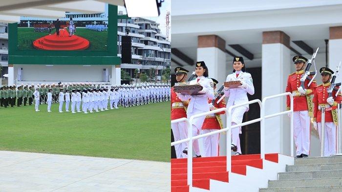 Persiapan pelaksanaan upacara HUT ke-79 RI di Istana Presiden di Ibu Kota Nusantara (IKN) terus dimasifkan dengan melaksanakan serangkaian kegiatan gladi oleh peserta dari pasukan pengibaran bendera pusaka (Paskibraka) yang akan bertugas mengibarkan bendera sang saka merah putih di Istana Presiden di IKN pada 17 Agustus 2024 nanti.