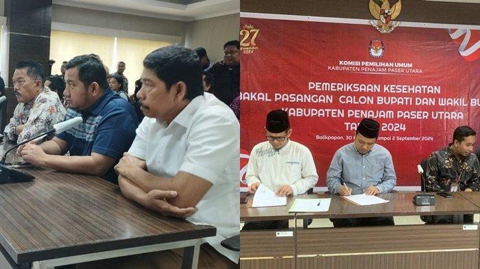 Bakal pasangan calon Bupati dan Wakil Bupati Penajam Paser Utara, Mudyat-Waris dan Desmon-Naspi menjalani tes kesehatan di RS Kanujoso Djatiwibowo Balikpapan, Jumat (30/8/2024) hari ini