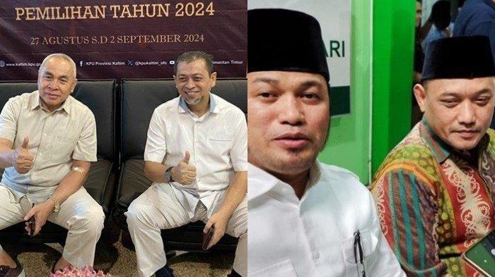 PILKADA KALTIM 2024 - Dua bakal paslon di Pilkada Kaltim 2024, Isran Noor-Hadi Mulyadi dan Rudy Mas'ud-Seno Aji. Hasil survei Pilkada Kaltim 2024. Elektabilitas Isran Noor-Hadi Mulyadi vs Rudy Mas'ud-Seno Aji, siapa cagub terkuat?