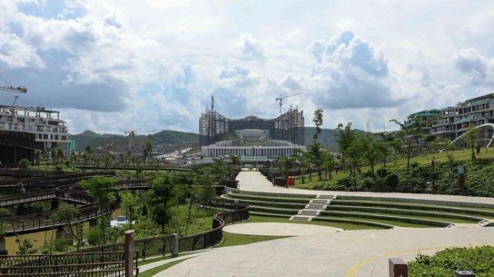 PLAZA SEREMONI IKN - Penampakan dari Plaza Seremoni IKN Kaltim jelang Upacara HUT RI 17 Agustus 2024 lalu.