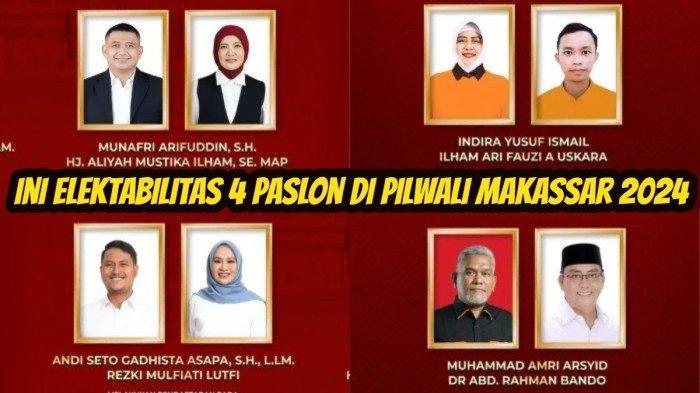 Empat paslon ikut Pilkada Makassar 2024, cek elektabilitas calon wali kota terkuat.