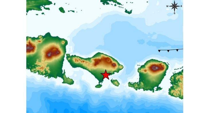 INFO BMKG - Gempa barusan di Gianyar Bali 2 menit lalu magnitudo 4.8, tidak berpotensi tsunami.