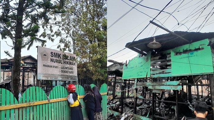 Kondisi pasca Kebakaran di SMK Islam Nurul Hikmah Sangatta, Kutai Timur, Kamis (3/10/2024).