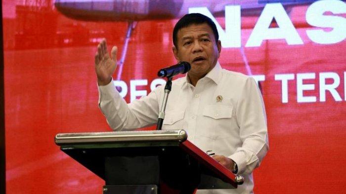 Wakil Menteri Pertahanan RI Muhammad Herindra saat membuka acara “Simposium Nasional Pesawat Terbang Tanpa Awak” di Jakarta, pada Senin (23/10/2023).
