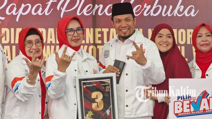 Calon walikota Najirah didampingi calon wakil walikota Muhammad Aswar mendapat nomor urut 3 pada Pilkada Bontang 2024.