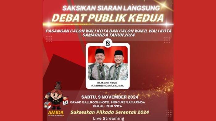 PILKADA KALTIM 2024 - Akses live streaming berikut ini untuk saksikan debat Pilkada Kaltim 2024 Andi Harun-Saefuddin