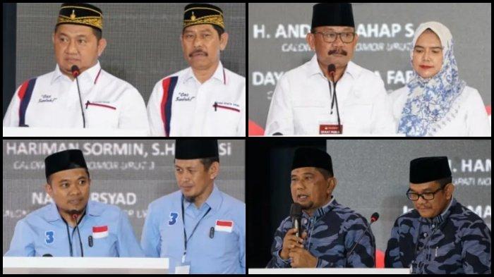 DEBAT PILKADA PPU 2024 - Empat paslon dari kiri ke kanan: Mudyat-Waris, Andi Harahap-Donna, Desmon-Naspi dan Hamdam-Basir saat debat Pilkada PPU Kamis 31 Oktober 2024. Keempat paslon akan melakoni debat kedua Pilkada PPU 2024 di Jakarta, Kamis (14/11/2024).