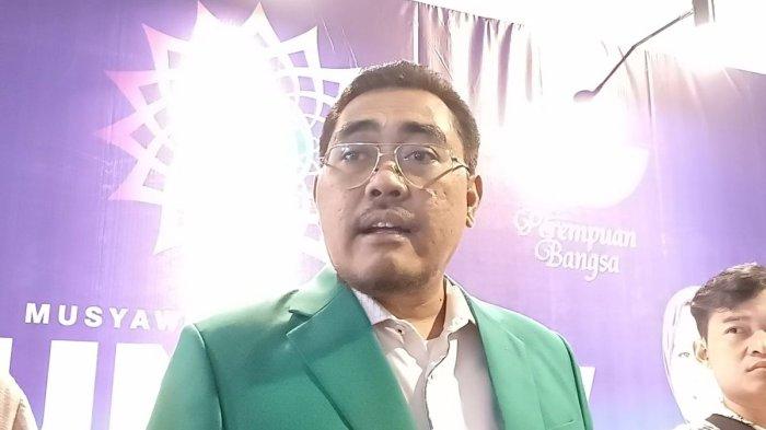 Wakil Ketua Umum (Waketum) PKB Jazilul Fawaid dalam acara Musyawarah Nasional (Munas) V Perempuan Bangsa bertema Women Leadership Forum yang digelar di Kawasan Jakarta, Jumat (29/11/2024).
