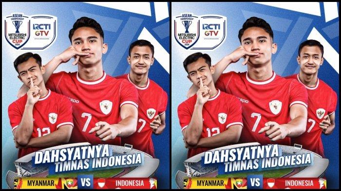 PIALA AFF 2024 - Poster laga Indonesia vs Myanmar di Piala AFF 2024 hari ini, Senin (9/12/2024). Live streaming Indonesia vs Myanmar di Piala AFF 2024 hari ini.