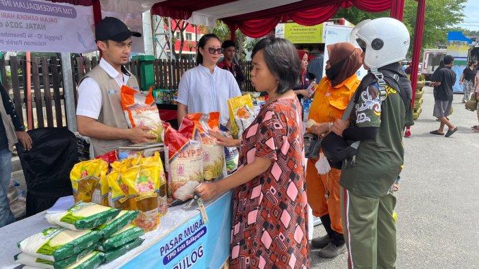 Tim Pengendali Inflasi Daerah (TPID) Balikpapan menggelar Pasar Murah di Pasar Inpres Kebun Sayur, Balikpapan Barat, Kota Balikpapan, Kalimantan Timur.TRIBUNKALTIM.CO/ARY NINDITA INTAN