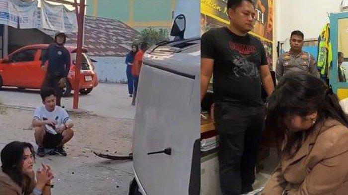 Lidia, wanita yang berada di dalam mobil yang menabrak motor dan menewaskan suami, istri dan satu anaknya di Pekanbaru, Rabu (1/1/2025) mengaku sedang melihat HP saat kejadian.