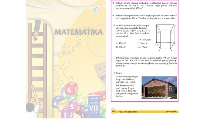 Soal Matematika kelas 8 halaman Semester 2 halaman 146, berikut kunci jawabannya