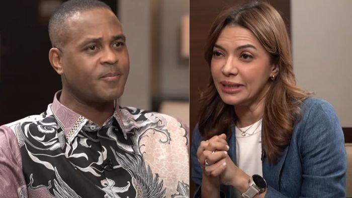 Patrick Kluivert (kiri) dan Najwa Shihab (kanan). Wawancara pelatih baru Timnas Indonesia Patrick di Mata Najwa