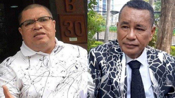 SIDANG RICUH - Kolase dua pengacara kondang Tanah Air, Razman Nasution (kiri) dan Hotman Paris (kiri). Sidang pencemaran nama baik yang melibatkan Razman dan Hotman, berakhir dengan kericuhan. (Tribunnnews-kompas.com/saniamashabi)