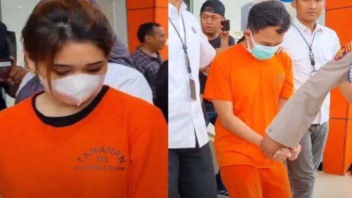 VISKA DHEA VIRAL - Viska Dhea dan Ichlas Budhi saat digiring petugas kepolisian yang diolah dari tangkapan layar video Tribunnews. Nasib selebgram Viska Dhea dan Ichlas Budhi usai ketahuan selingkuh. Terancam penjara maksimal 12 Tahun dan denda paling banyak Rp 6 Miliar. (Tangkapan layar video Tribunnews)