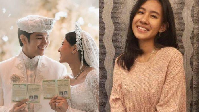 PROFIL SHENINA CINNAMON - Potret pernikahan Angga Yunanda dan Shenina Cinnamon yang diunggah di IG @angga hari ini, Senin (10/2/2025) (Kiri) dan potret Shenina saat ditemui dalam acara selamatan film Ratu Ilmu Hitam di Kantor Rapi Film, Cikini, Jakarta Pusat, Senin (25/3/2018) (kanan). (Instagram/@angga dan KOMPAS.com/IRA GITA)