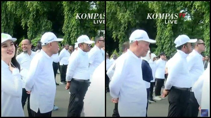 RUDY-SENO BARIS - Gubernur-Wagub Kaltim terpilih Rudy Mas'ud-Seno Aji mengikuti latihan baris berbaris hari ini, Selasa (18/2/2025) jelang pelantikan Kepala Daerah 2025. Tampak Rudy-Seno kompak memakai baju putih dan kacamata hitam.
