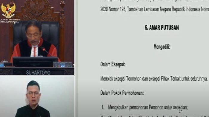 PUTUSAN AKHIR MK - Putusan akhir MK hari ini, Senin (24/2/2025). Berikut hasil putusan MK untuk Pilkada Tasikmalaya 2024 (YouTube/Mahkamah Konstitusi RI)