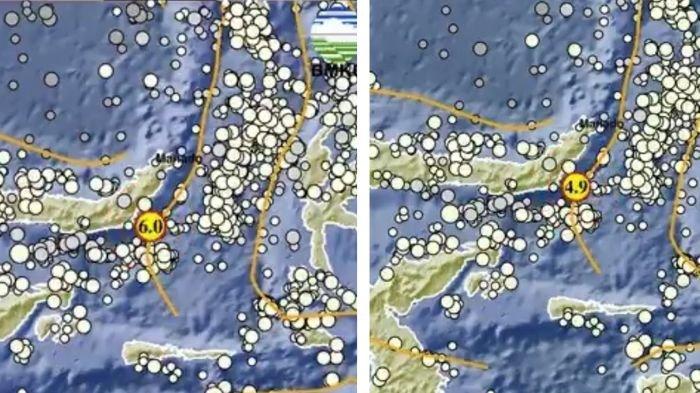 GEMPA SULUT 2025 - Tangkapan layar informasi dari BMKG mengenai gempa di Boltim, Sulawesi Utara yang diunggah oleh akun X @infoBMKG pada Rabu (26/2/2025). Gempa Magnitudo 6.0 dan 4.9 mengguncang Sulawesi Utara pada (26/2/2025). (X.com/@InfoBMKG)