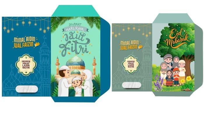 AMPLOP LEBARAN 2025 - Ilustrasi desain amplop lebaran aesthetic yang diolah dari Pinterest, Rabu (8/3/2025). Bikin sendiri amplop Idul Fitri 2025 untuk THR, tinggal print dan gunting sudah siap pakai (pinterest/Chaira Design)