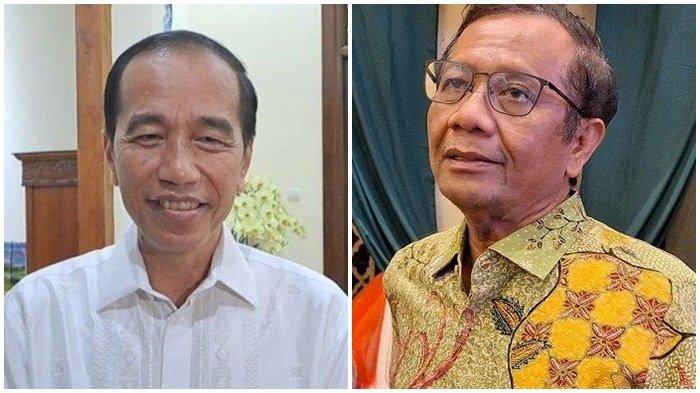 IJAZAH JOKOWI - (Kiri) Presiden ke-7 Jokowi saat ditemui wartawan pada Selasa (8/4/2025). (Kanan) Mantan Menteri Koordinator Bidang Politik, Hukum, dan Keamanan, Mahfud MD di kawasan Kuningan, Jakarta, Rabu (27/11/2024). Mahfud MD mengatakan kebijakan yang dibuat Jokowi saat jadi Presiden Indonesia tidak batal meski jika ijazah Jokowi terbukti palsu. (KOMPAS.COM/Fristin Intan Sulistyowati/Tribunnews.com/Fersianus Waku)