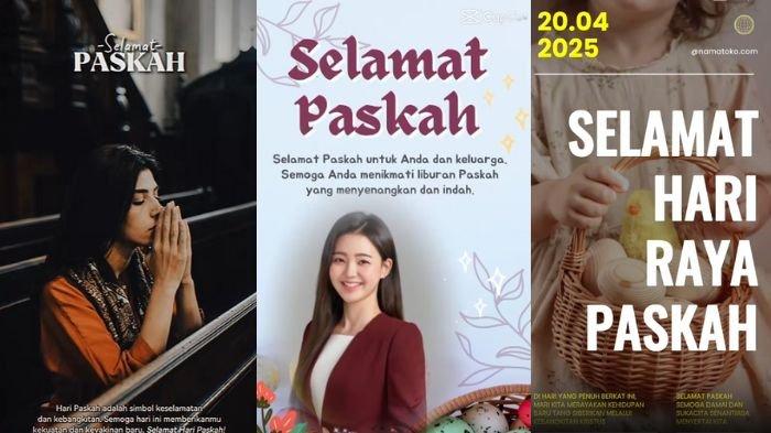 TEMPLATE PASKAH 2025 - Ilustrasi twibbon video Hari Paskah 2025 yang dikolase dari aplikasi edit video CapCut, Jumat (18/4/2025). Berikut 15 link template CapCut tema Paskah yang bisa digunakan. (CapCut, 2025)