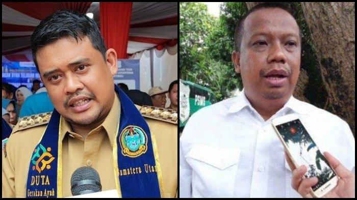ALASAN BOBBY NASUTION - Gubernur Sumut, Bobby Nasution usai dinobatkan sebagai Duta Gerakan Ayah Teladan Indonesia (GATI), Senin (21/4/2025). Kanan: Mulyadi Simatupang yang dinonaktifkan sebagai Kadisperindag ESDM Sumatera Utara. Senin (21/4/2025), Gubernur Sumut, Bobby Nasution ungkap alasan Mulyadi Simatupang dinonaktifkan. Bobby Nasution: dia kirim percakapan di grup resmi Pemerintah. (Tribun Medan/Anil Rasyid-Dok)