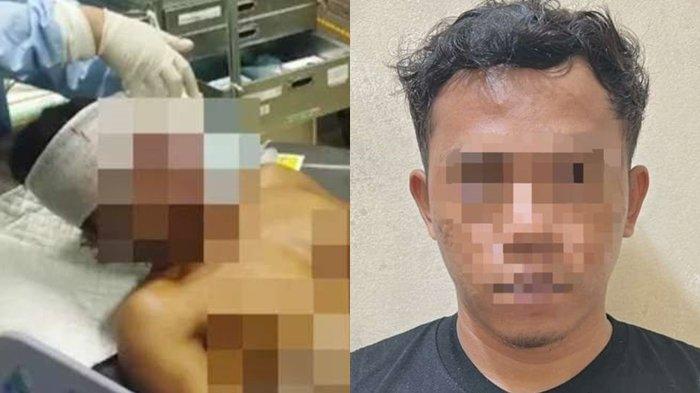 KASUS SELINGKUH BONTANG - Pelaku penganiayaan dengan sajam berinisial D (21) yang kedapatan selingkuh dengan istri korban, di Jalan Makassar, RT 28, Kelurahan Gunung Telihan, Bontang Barat, Kota Bontang, Kalimantan Timur pada Minggu (21/4/2025). Pelaku kini diamankan di Mapolres Bontang. Polisi menjeratnya dengan pasal berlapis, mulai dari penganiayaan berat hingga Undang-undang Darurat atas kepemilikan senjata tajam. (HO/Polres Bontang)