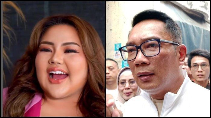 KASUS RIDWAN KAMIL - Selebgram Lisa Mariana. Kanan: Ridwan Kamil. Selebgram Lisa Mariana mengaku siap hadir, sidang perdana gugatannya terhadap Ridwan Kamil bakal segera digelar bulan Mei 2025 ini. (Instagram lisamarianaaa-Kompas.com/Shela Octavia)