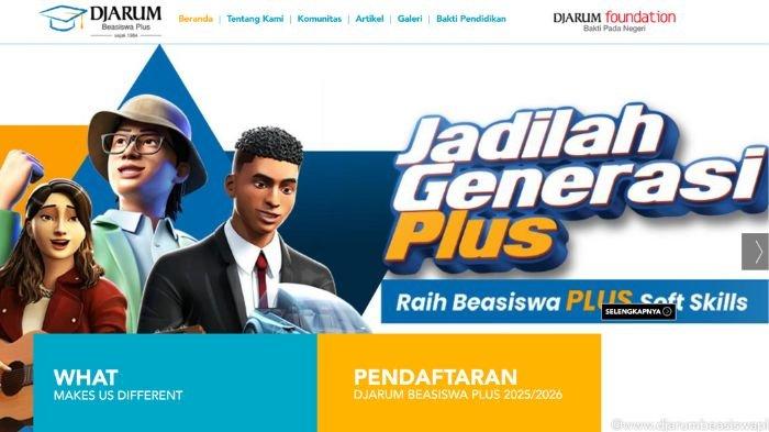 BEASISWA DJARUM 2025 - Laman pendaftaran Beasiswa Djarum 2025. Beasiswa Djarum 2025 dibuka untuk mahasiswa D4/S1, dapat Rp 1 juta per bulan (djarumbeasiswaplus.org)