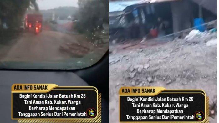 JALAN RUSAK PARAH - Tangkap layar kondisi jalan di Jalan Batuah Km 28, Desa Tani Aman. Jalan rusak kembali menjadi keluhan utama warga, kali ini di Jalan Batuah Km 28, Desa Tani Aman, Kabupaten Kutai Kartanegara, Kalimantan Timur. Kerusakan jalan yang diduga sudah berlangsung cukup lama ini kini menimbulkan keresahan masyarakat, terutama karena mengganggu aktivitas harian dan meningkatkan risiko kecelakaan lalu lintas. (Instagram/info_samarinda_)