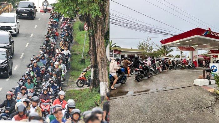 PERTAMAX BALIKPAPAN KOSONG - Kondisi anteran pembelian BBM Pertamax di SPBU-SPBU Kota Balikpapan, Kalimantan Timur pada Selasa (20/5/2025). (TRIBUNKALTIM.CO/DWI ARDIANTO)