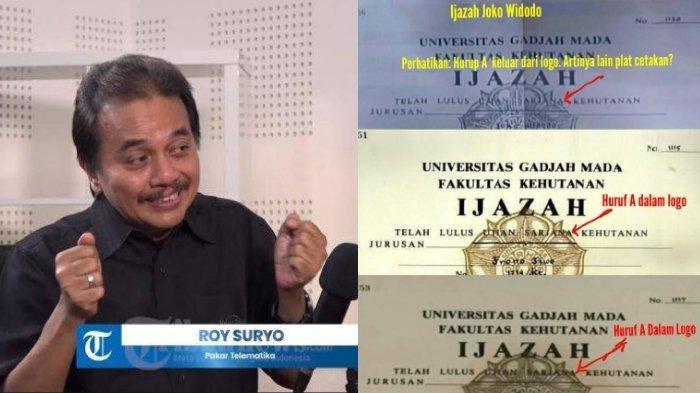 IDENTIFIKASI IJAZAH JOKOWI - Pakar telematika KRMT Roy Suryo menilai ijazah mantan Presiden Joko Widodo (Jokowi) dari Fakultas Kehutanan Universitas Gadjah Mada (UGM) tidak identik dengan ijazah lainnya yang dibandingkannya. Roy Suryo menyebut hasil identifikasinya membantah kesimpulan Puslabfor Bareskrim Polri soal keaslian ijazah Jokowi yang sebelumnya dikatakan identik. (Tribunnews.com - Istimewa)