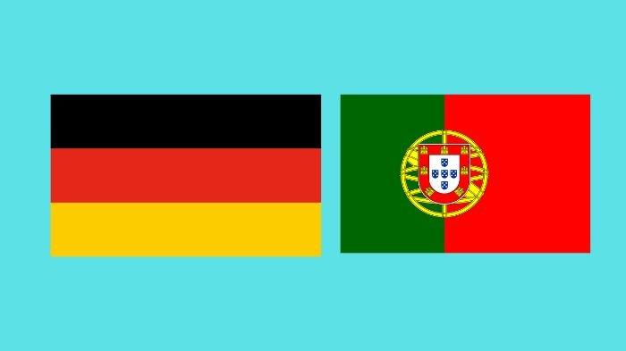 UEFA NATIONS LEAGUE - Kolase bendera 2 negara, Jerman dan Portugal. Berikut prediksi skor Jerman vs Portugal dan susunan pemainnya di UEFA Nations League (Grafis TribunKaltim.co via Canva)