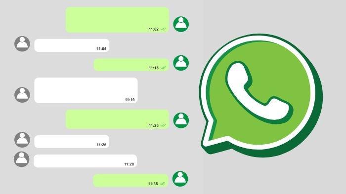 USERNAME WHATSAPP - Ilustrasi percakapan WA dan logo WhatsApp yang diolah di Canva. (Grafis TribunKaltim.co/Canva)