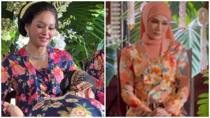 PERNIKAHAN AL GHAZALI - Potret Maia Estiany dan Mulan Jameela di acara siraman Al Ghazali, Sabtu (14/6/2025).