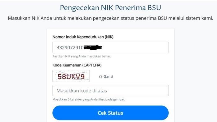 PENCAIRAN BSU 2025 - Tangkap layar laman bsu.kemnaker.go.id. Pencairan BSU sampai kapan? Cara cek BSU 2025 sudah masuk atau belum, cek login bsu.kemnaker.go.id dengan NIK. (Tangkap layar bsu.kemnaker.go.id)