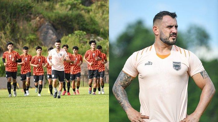 BORNEO FC SAMARINDA - Penyerang sayap Borneo FC, Mariano Peralta ikuti latihan kebugaran, di sebuah pusat fitness di Samarinda, Kalimantan Timur, Jumat (27/6/2025). Mariano Peralta lega dan antusias sesampainya di Samarinda untuk dan siap berupaya memenuhi semua tujuan Pesut Etam.