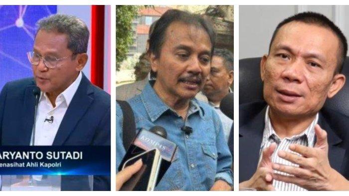 POLEMIK IJAZAH JOKOWI - Kolase foto: Aryanto Sutadi, Roy Suryo, dan Rismon Sianipar. Soal orang-orang yang kemungkinan akan menjadi tersangka, Aryanto menyebutkan di antaranya ada nama Roy Suryo dan Rismon Sianipar. (Kolase Tribunnews.com)
