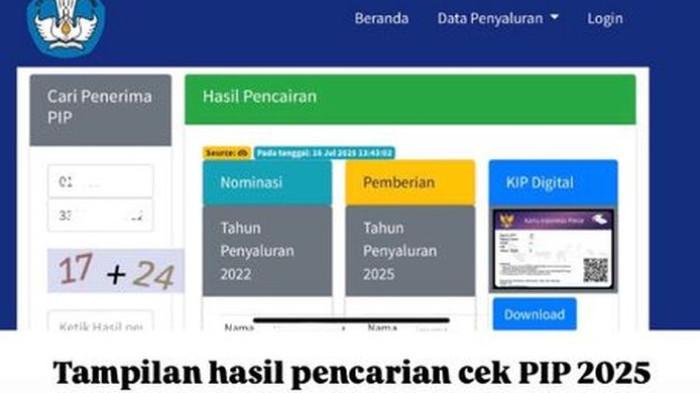 PIP TAHUN 2025 - Tangkapan layar hasil cek PIP 2025. Cara cek penerima PIP 2025. Cek PIP 2025. Kapan PIP 2025 cair? Cek pencairan PIP 2025.