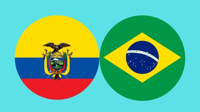 KUALIFIKASI PIALA DUNIA - Kolase 2 bendera negara, Ekuador dan Brasil yang diolah di Canva, Selasa (3/6). Berikut prediksi skor Ekuador vs Brasil di Kualifikasi Piala Dunia 2026 dan susunan pemain (Grafis TribunKaltim.co via Canva)