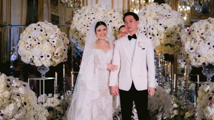 KEVIN SANJAYA MENIKAH - Momen Kevin Sanjaya dan Valencia Tanoesoedibjo saat pemberkatan pernikahan (2).