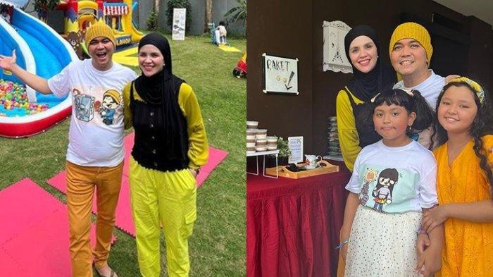 Potret Indra Bekti dan Aldila Jelita saat merayakan ulang tahun sang anak bulan Februari lalu. Cek fakta kandasnya pernikahan mereka, pernah bertengkar hebat sebelumnya.