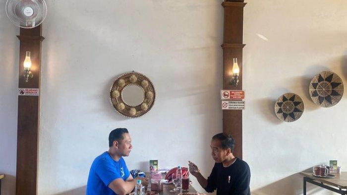 Presiden Jokowi sarapan bersama Ketua Umum Partai Demokrat Agus Harimurthi Yudhoyono atau AHY di Yogyakarta