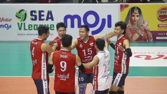 Skuad timnas voli putra Indonesia yang berlaga di SEA V League 2023 sukses menjadi juara pada putaran pertama yang berlangsung di Sentul, Minggu (23/7/2023).